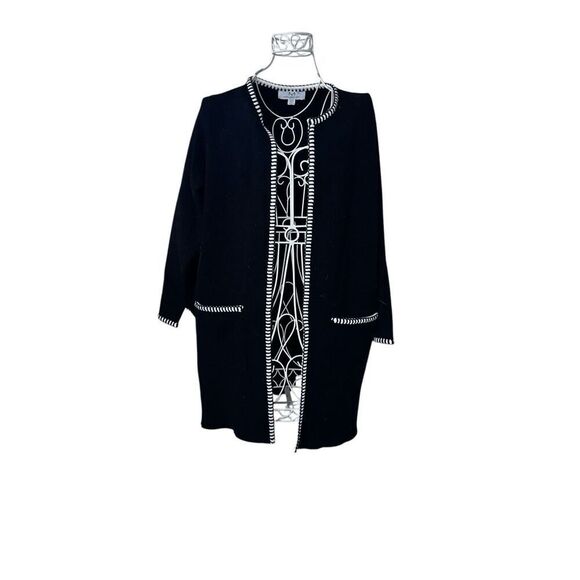 GREAT CONDITION WOMEN Magaschoni Long Sleeve Open Front Cardigan Plus Size 1X ca - Picture 1 of 11